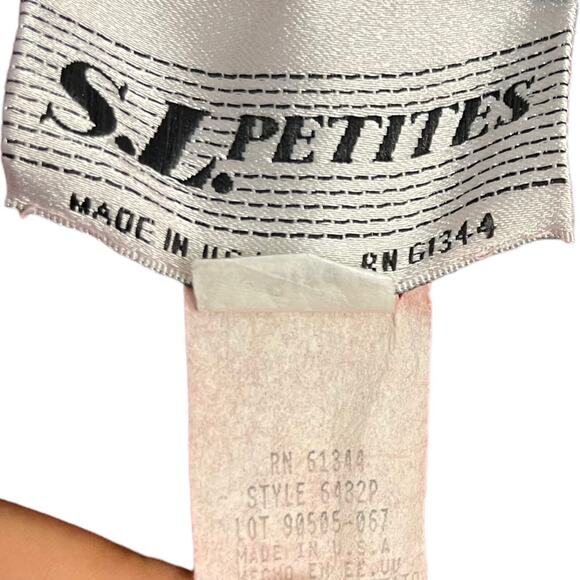 S.L. Petites Midi Long Sleeve Dress Women's 8 Red Jacket Tie Back Modest Vintage - Picture 14 of 15